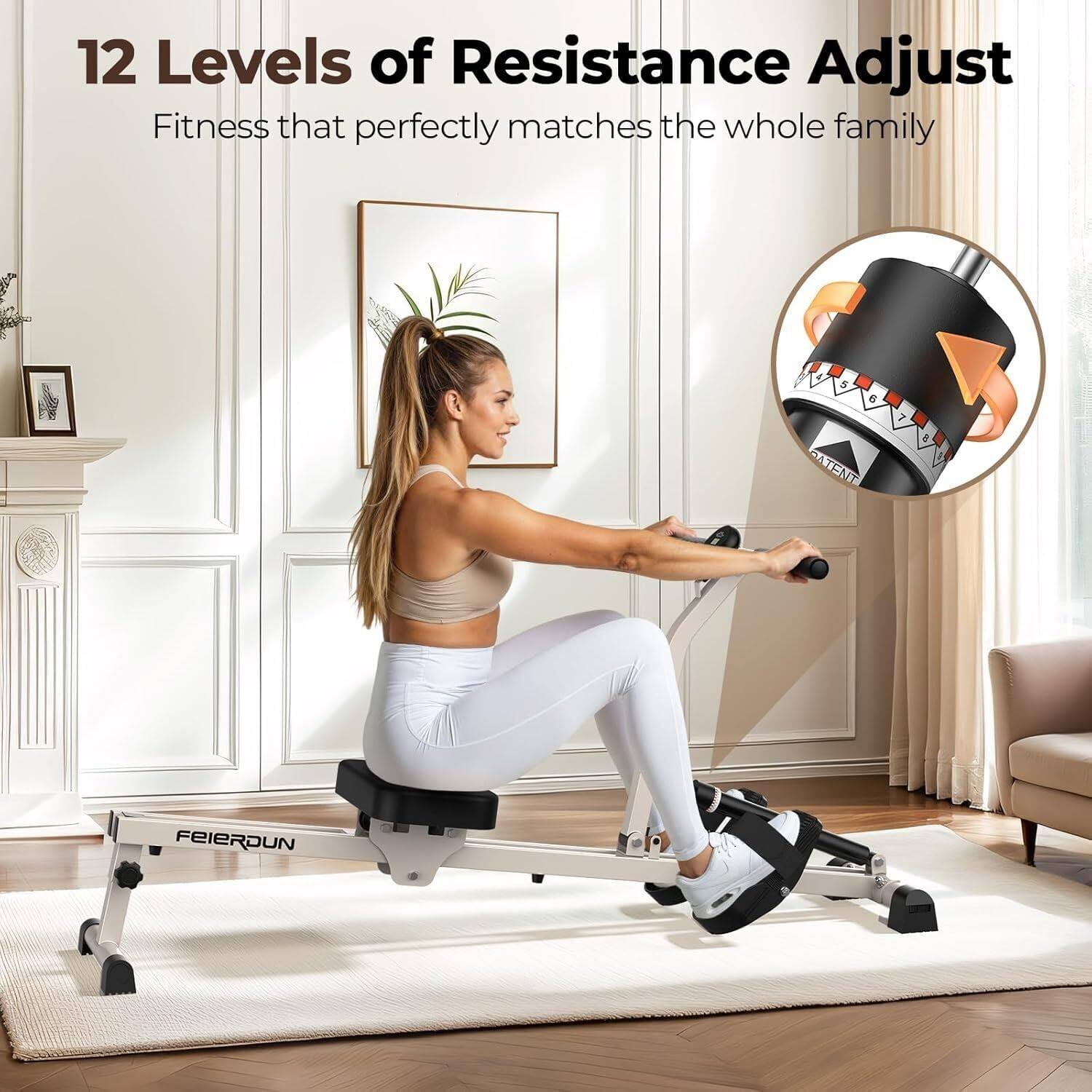 12 Levels of Resistance Adjust  
Fitness that perfectly matches the whole family