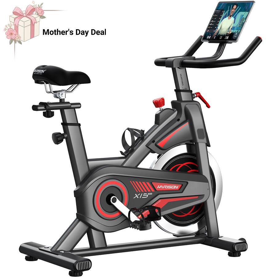 HARISON - Exercise Bike 350 lb Capacity, Magnetic Stationary Bike for Home with Bluetooth (BBX15) - Black
