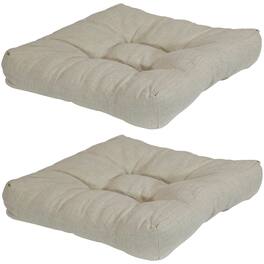 Sunnydaze - Outdoor Square Olefin Tufted Seat Cushions - Set of 2 - Beige