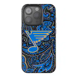 Keyscaper - NHL - St. Louis Blues Paisley Bling iPhone Case - 14 - Black