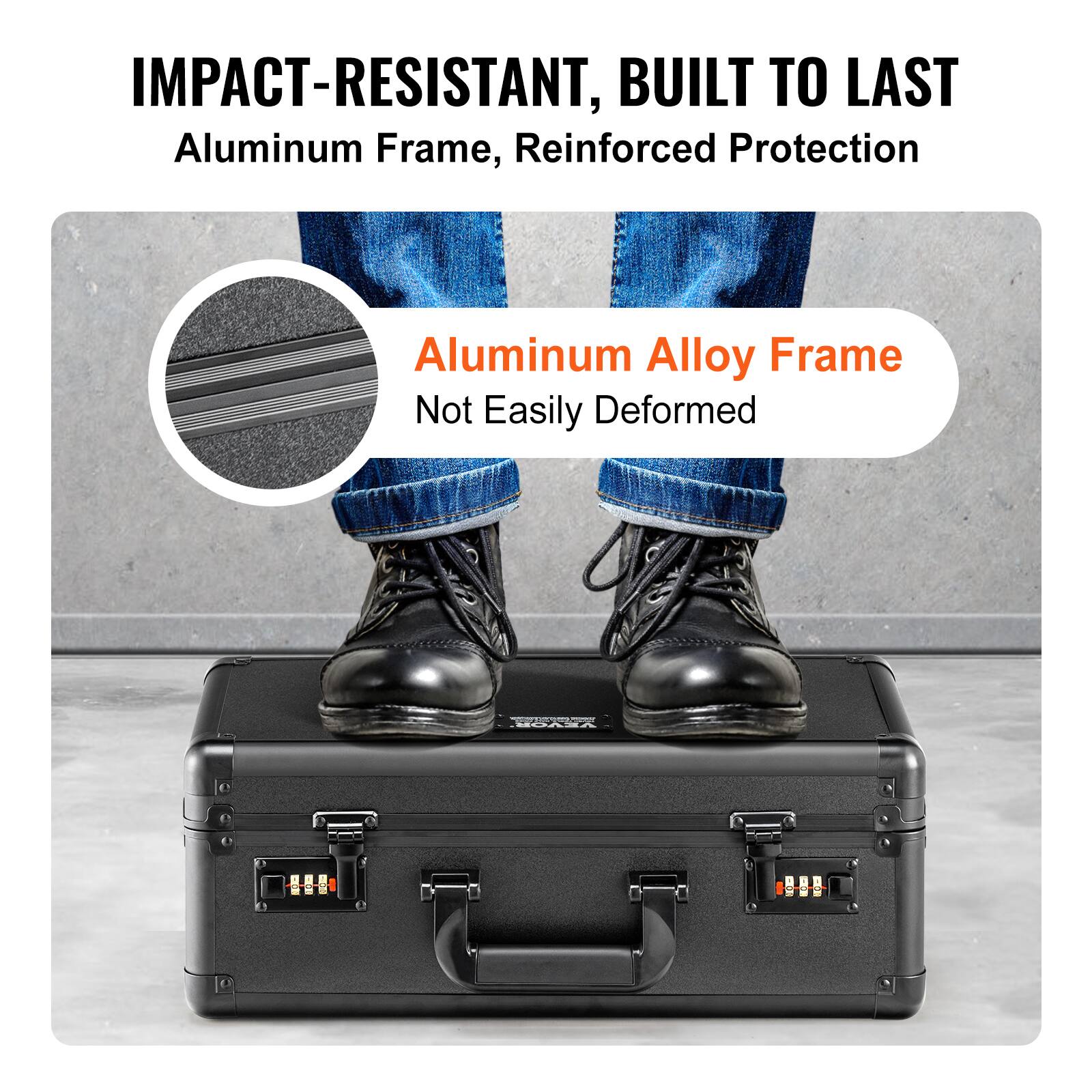 IMPACT-RESISTANT, BUILT TO LAST  
Aluminum Frame, Reinforced Protection  

Aluminum Alloy Frame  
Not Easily Deformed