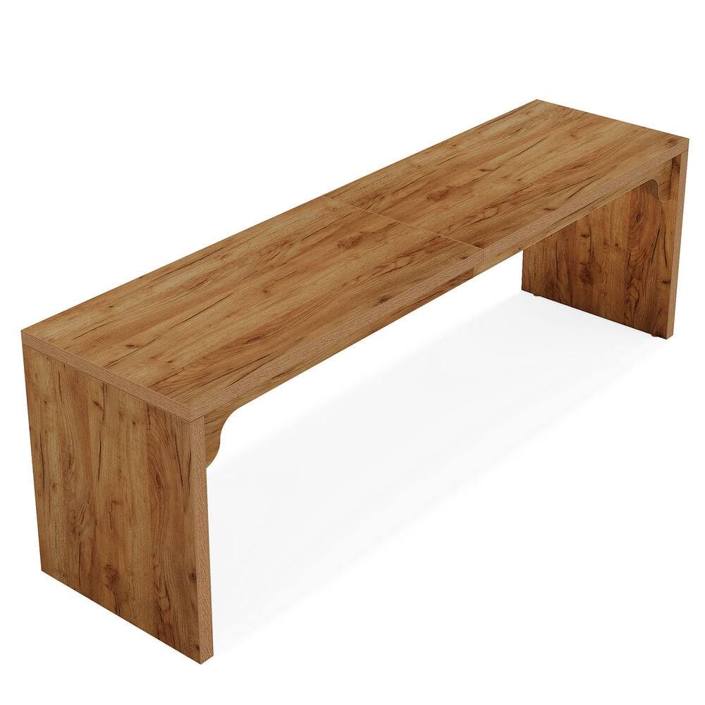 Angle. Kadyn - Kadyn Study Writing Desk, Computer Desk,78.7" Two Person Desk, Wood Long Computer Desk Double Desk,Brown - Brown.