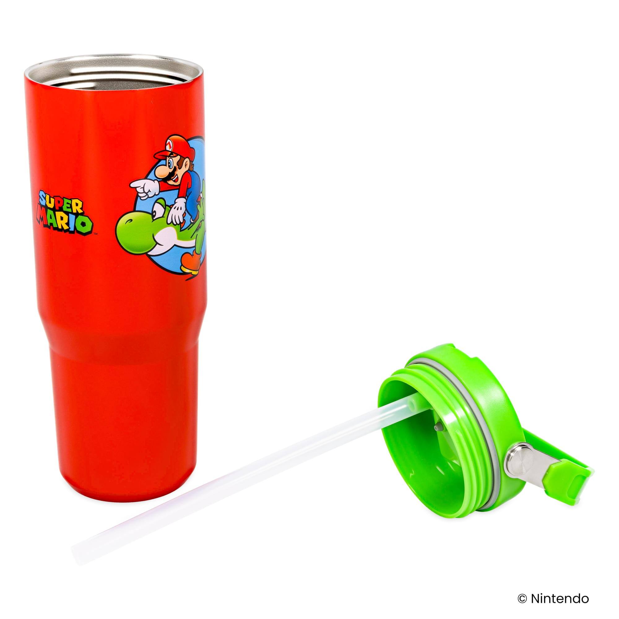 Pyramid America Super Mario Bros. Mario and Yoshi 30 Ounce Flip
