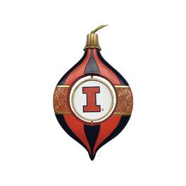 Santa's Workshop - Illinois Fighting Illini Two-Piece 5.5" Spinning Bulb Ornament Set - Orange