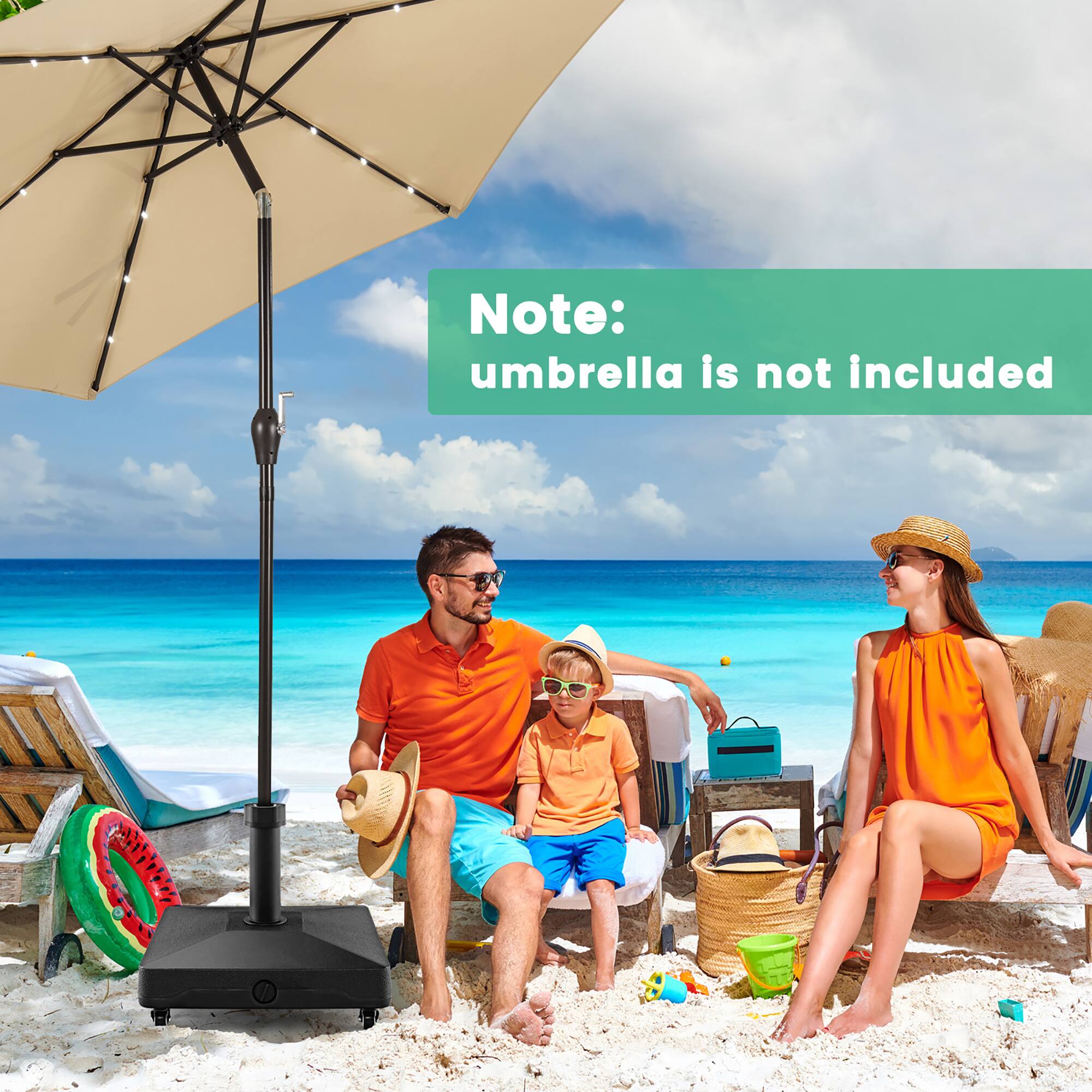 Note: umbrella is not included