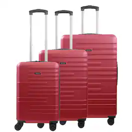 American Dreamliner - 3-Piece Hardside Luggage Set – 22.5", 26.5", 30" - Red