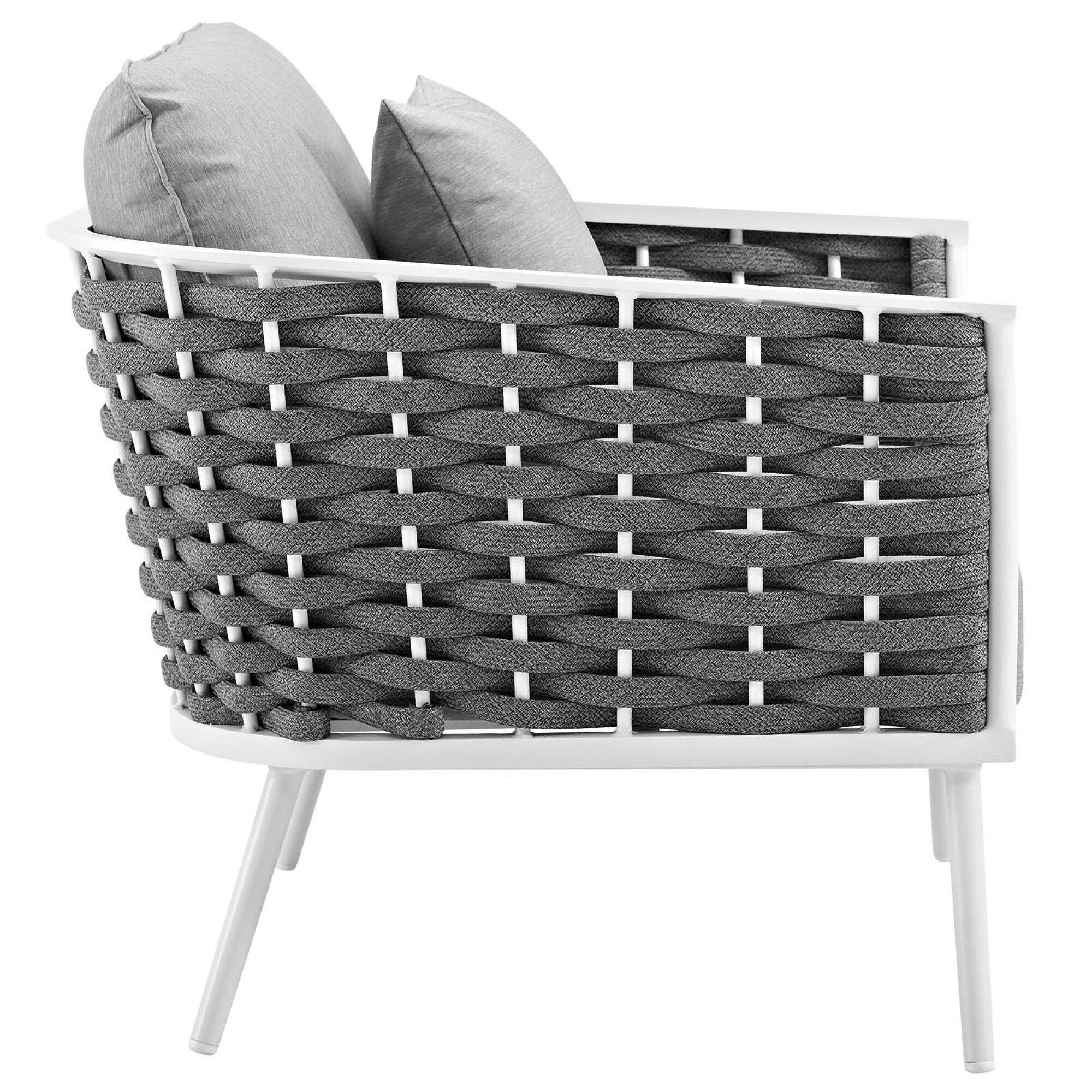 Back. Modway - Stance Outdoor Patio Aluminum Armchair by Modway - White Gray.