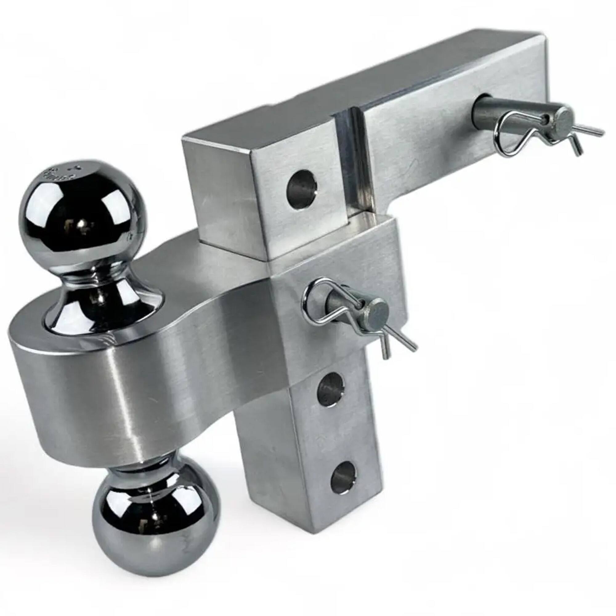 Alt View 2. Uriah Products - Uriah Products Adjustable Aluminum Hitch Mount with 2" & 2.31" Balls, Silver - Silver.