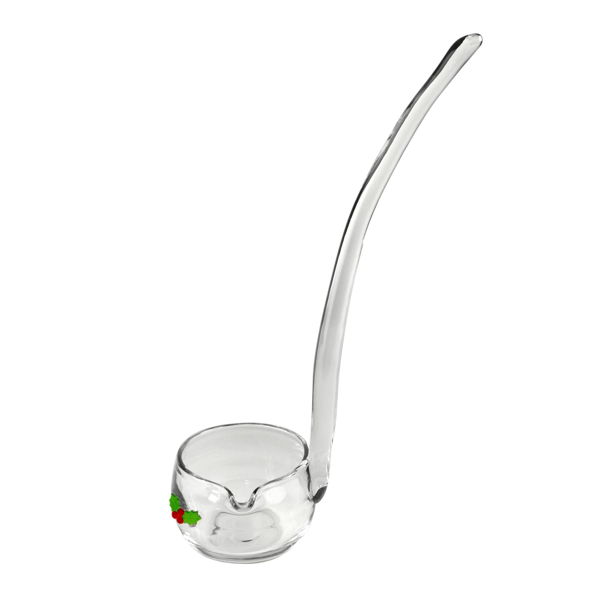 Back. Artland - Artland Punch Glass Ladle with Holly Pattern, Ergonomic Handle, Dishwasher Safe - Clear.