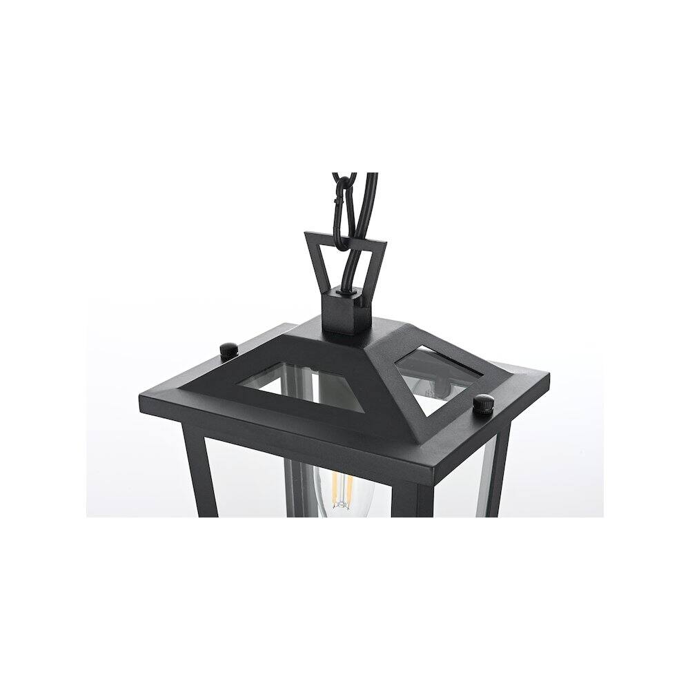 Alt View 4. Elegant Lighting - Berks 7 inch Outdoor Pendant in Black - Black.