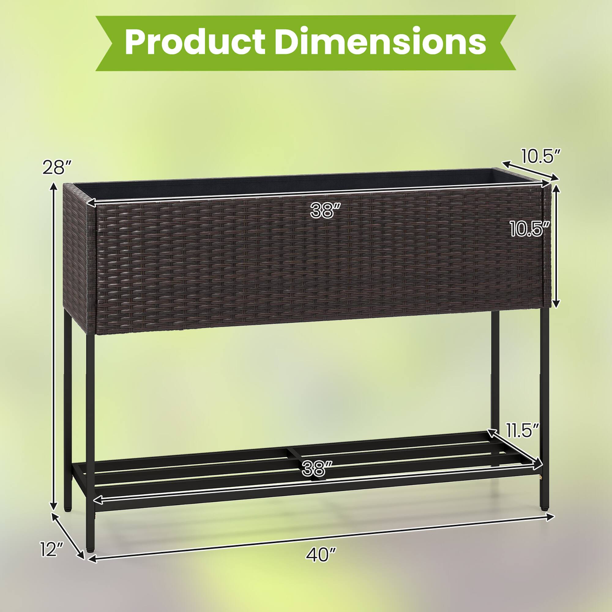 Product Dimensions: 28" x 10.5" x 38" x 10.5" x 11.5" x 38" x 12" x 40"