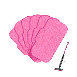 6-Pack Microfiber Pads for Steam Mop Cleaner, Washable and Reusable Replacement Pads Compatible with Schenley SLFCSM054 - Schenley Magenta