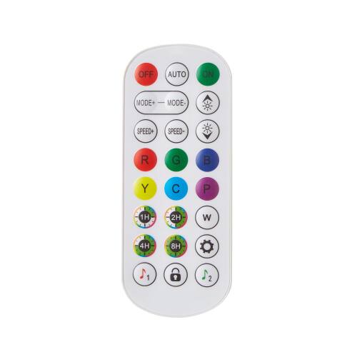 Sure, here is the corrected and grouped text from the image:

- OFF
- AUTO
- MODE
- MODE
- SPEED+
- SPEED-
- R
- G
- B
- Y
- C
- P
- 1H
- 2H
- W
- 4H
- 8H
- 1
- 2