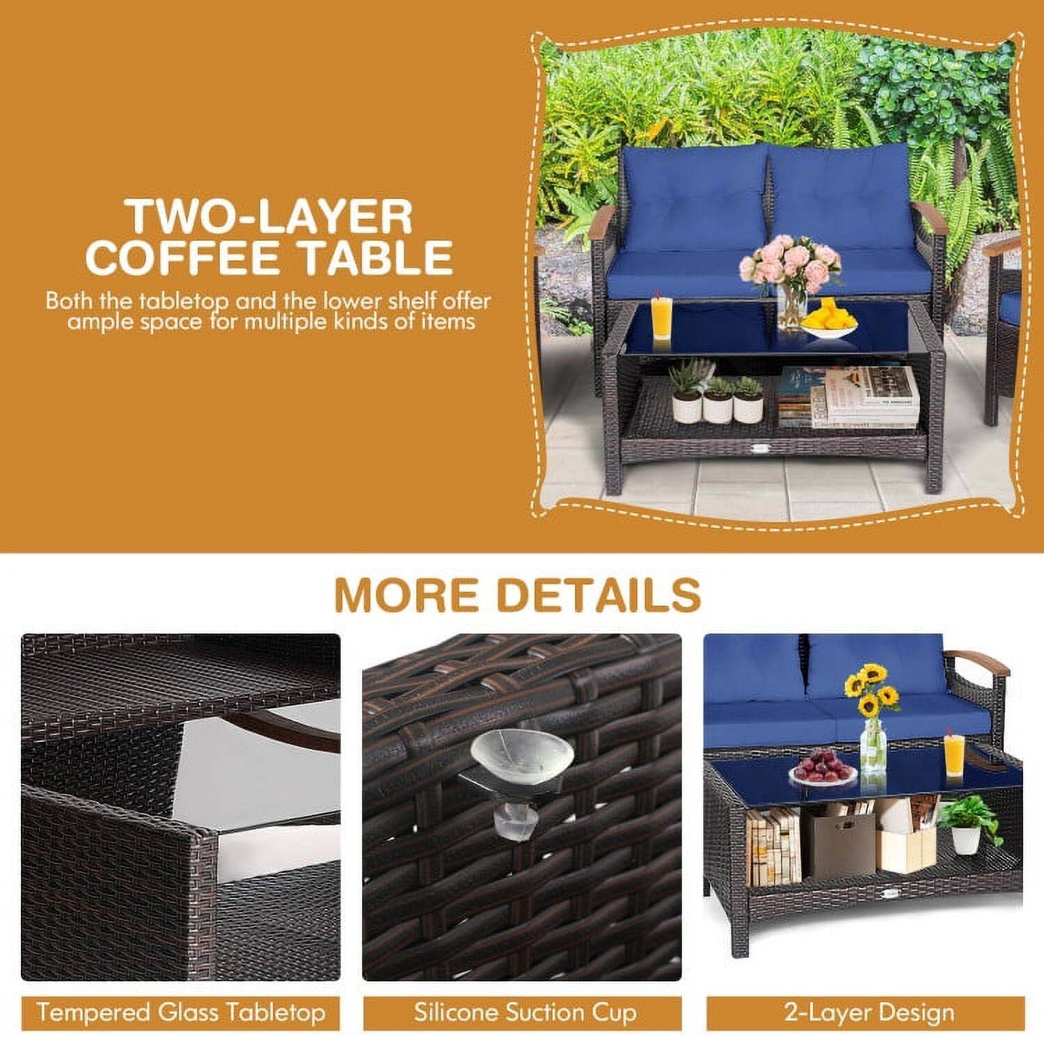 TWO-LAYER COFFEE TABLE  
Both the tabletop and the lower shelf offer ample space for multiple kinds of items  

MORE DETAILS  
Tempered Glass Tabletop  
Silicone Suction Cup  
2-Layer Design