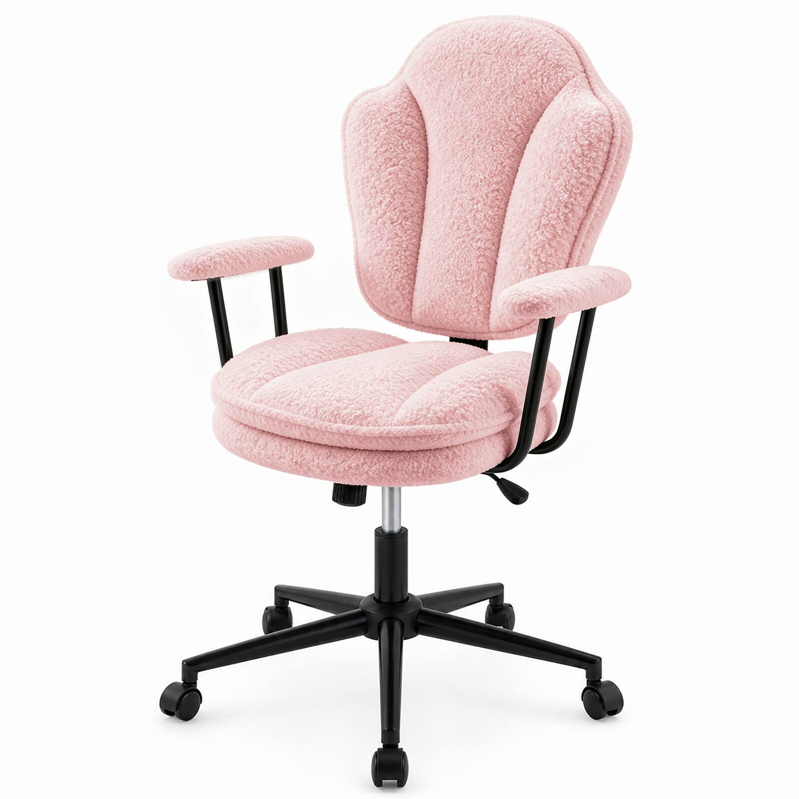 Alt View 6. Pinmoco - Ergonomic Office Chair with Padded Armrests and High Back, Adjustable Swivel Computer Chair for Home Office - Pink.