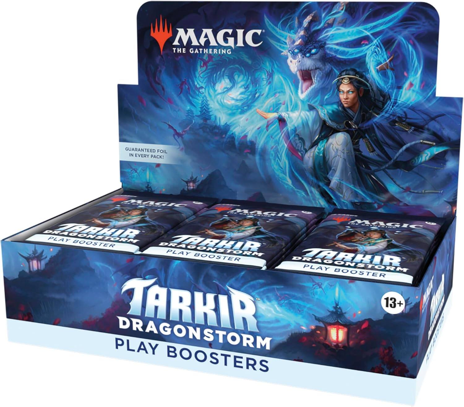 MAGIC THE GATHERING  
GUARANTEED FOIL IN EVERY PACK!  

TARKIR DRAGONSTORM  
PLAY BOOSTER  

13+ PLAY BOOSTERS