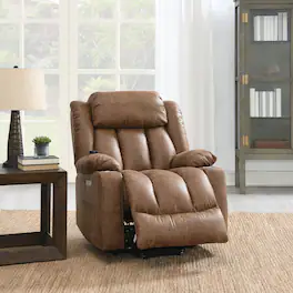 TinyHomie - Power Lift Recliner with Massage and Heating - Brown