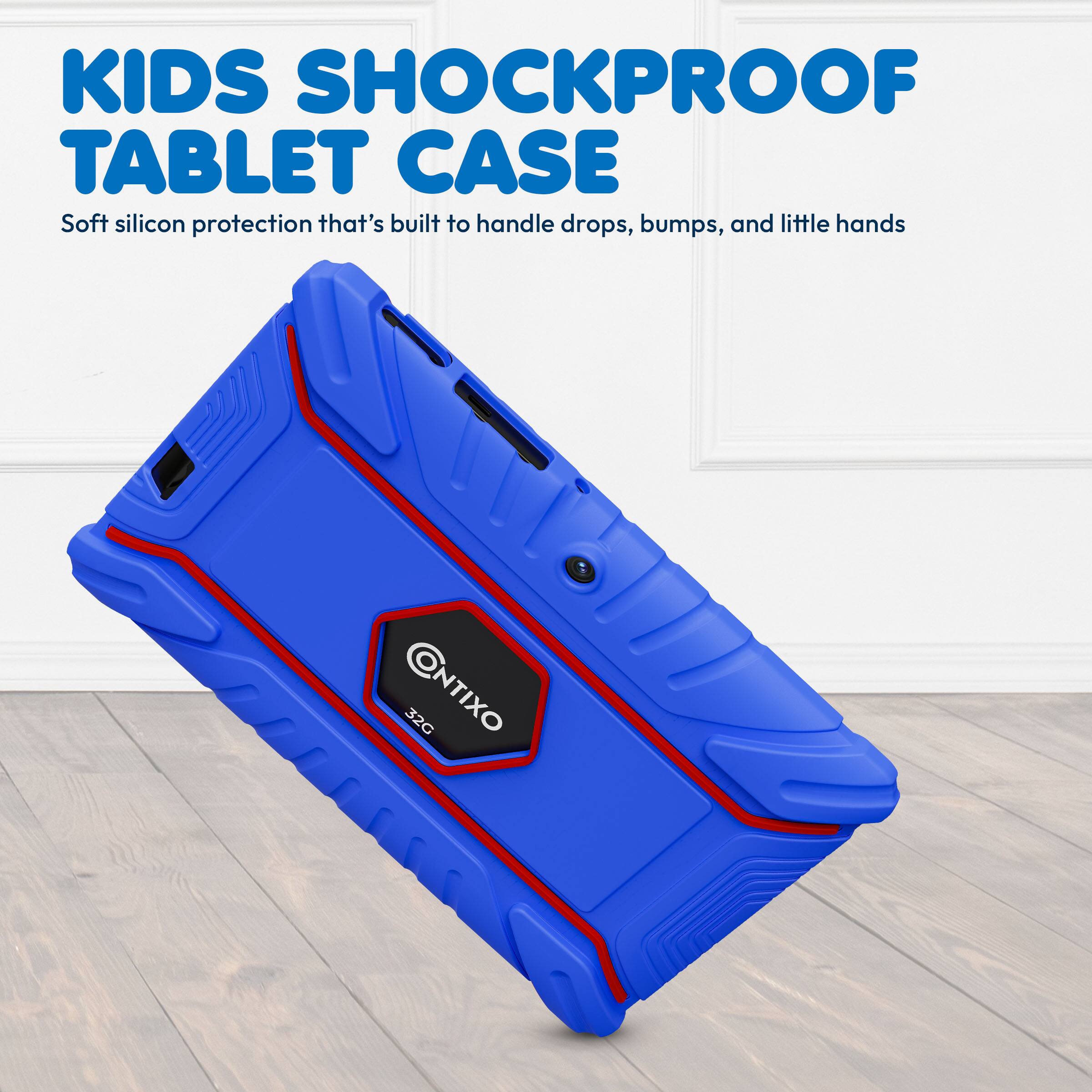 KIDS SHOCKPROOF TABLET CASE  
Soft silicon protection that's built to handle drops, bumps, and little hands  
CNTIXO 32G