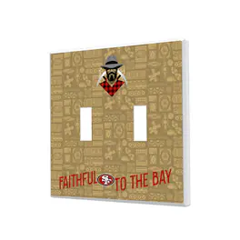Keyscaper - San Francisco 49ers 2024 Illustrated Limited Edition Double Toggle Light Switch Plate - White