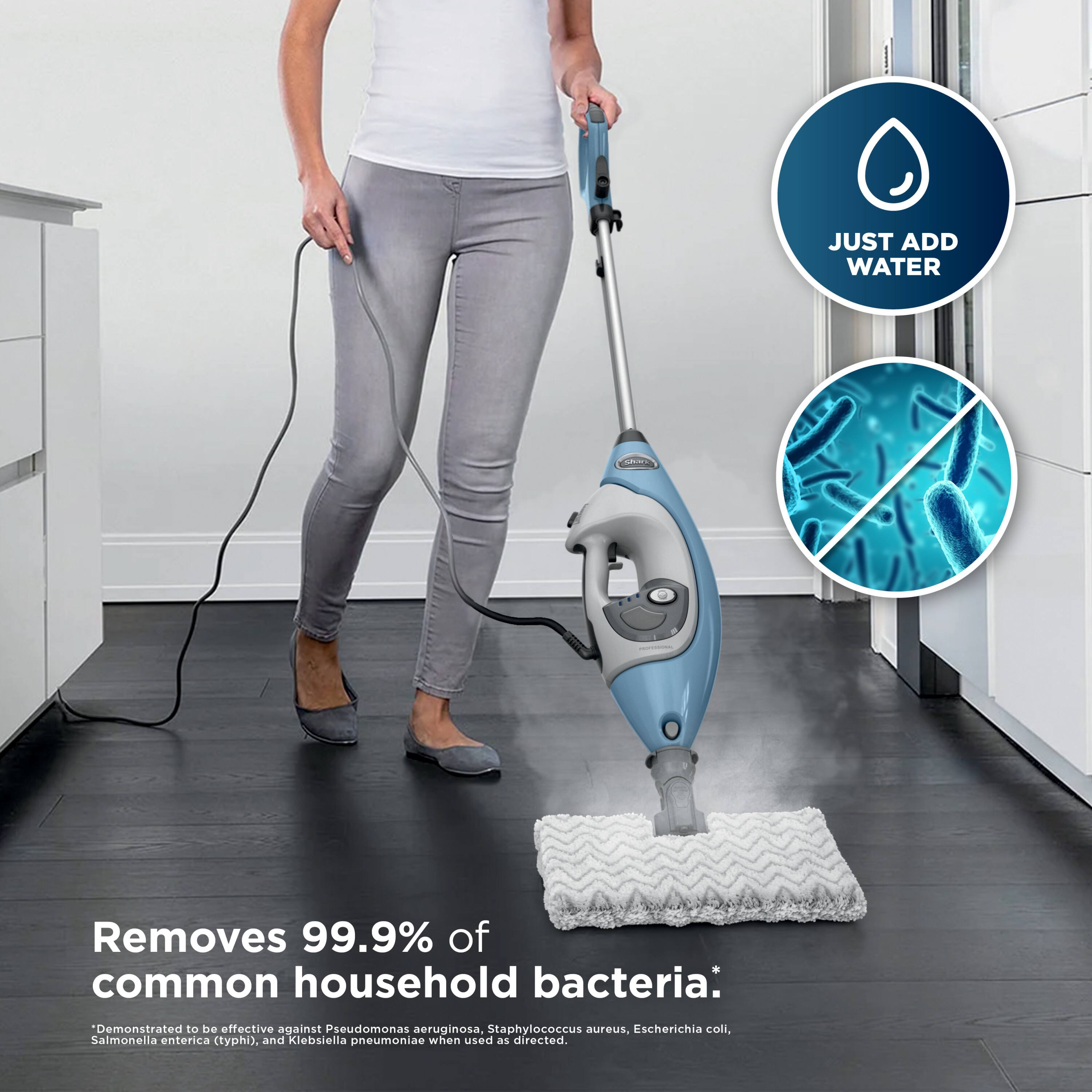 JUST ADD WATER  
Removes 99.9% of common household bacteria:  
*Demonstrated to be effective against Pseudomonas aeruginosa, Staphylococcus aureus, Escherichia coli, Salmonella enterica (typhi), and Klebsiella pneumoniae when used as directed.