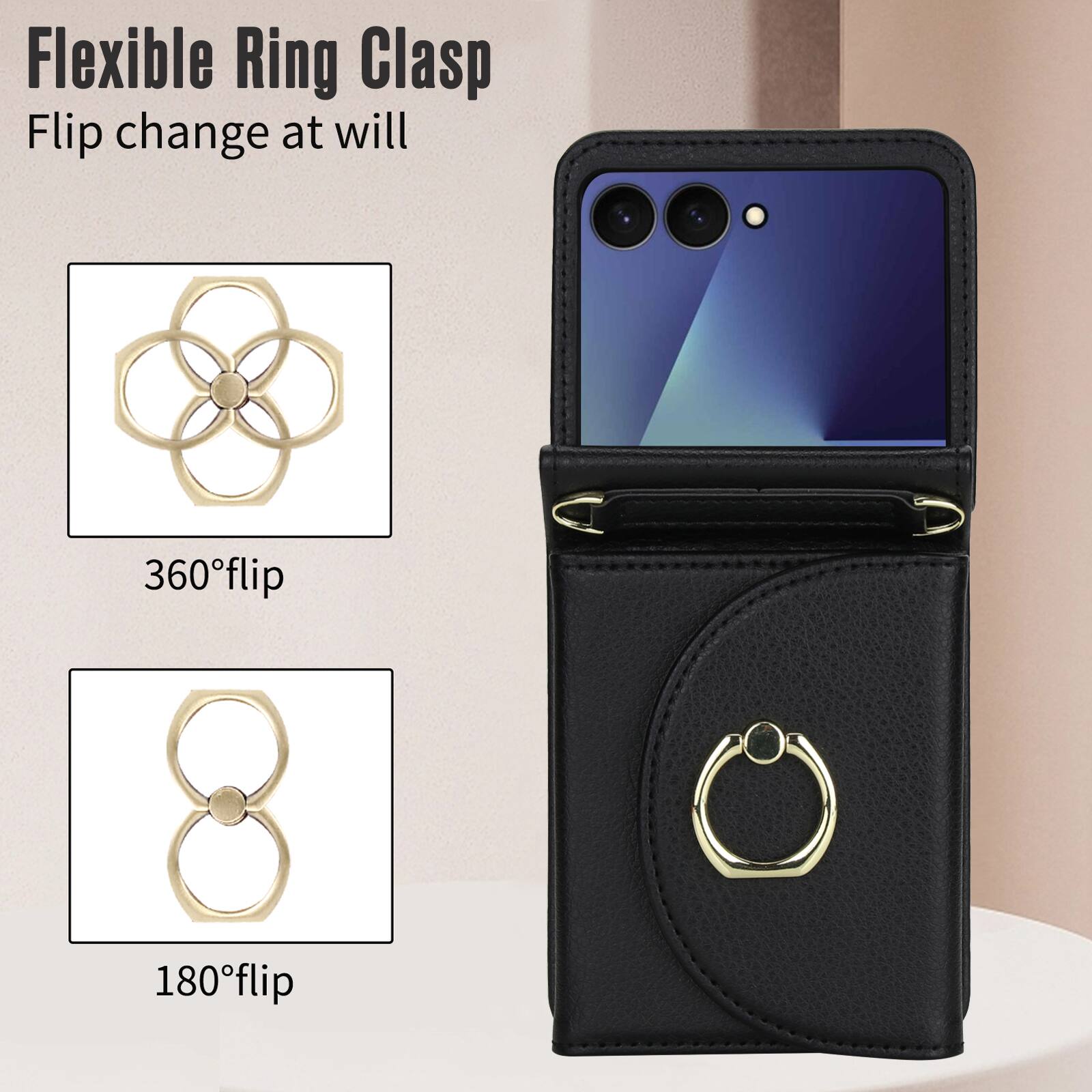 Flexible Ring Clasp  
Flip change at will  
360° flip  
180° flip