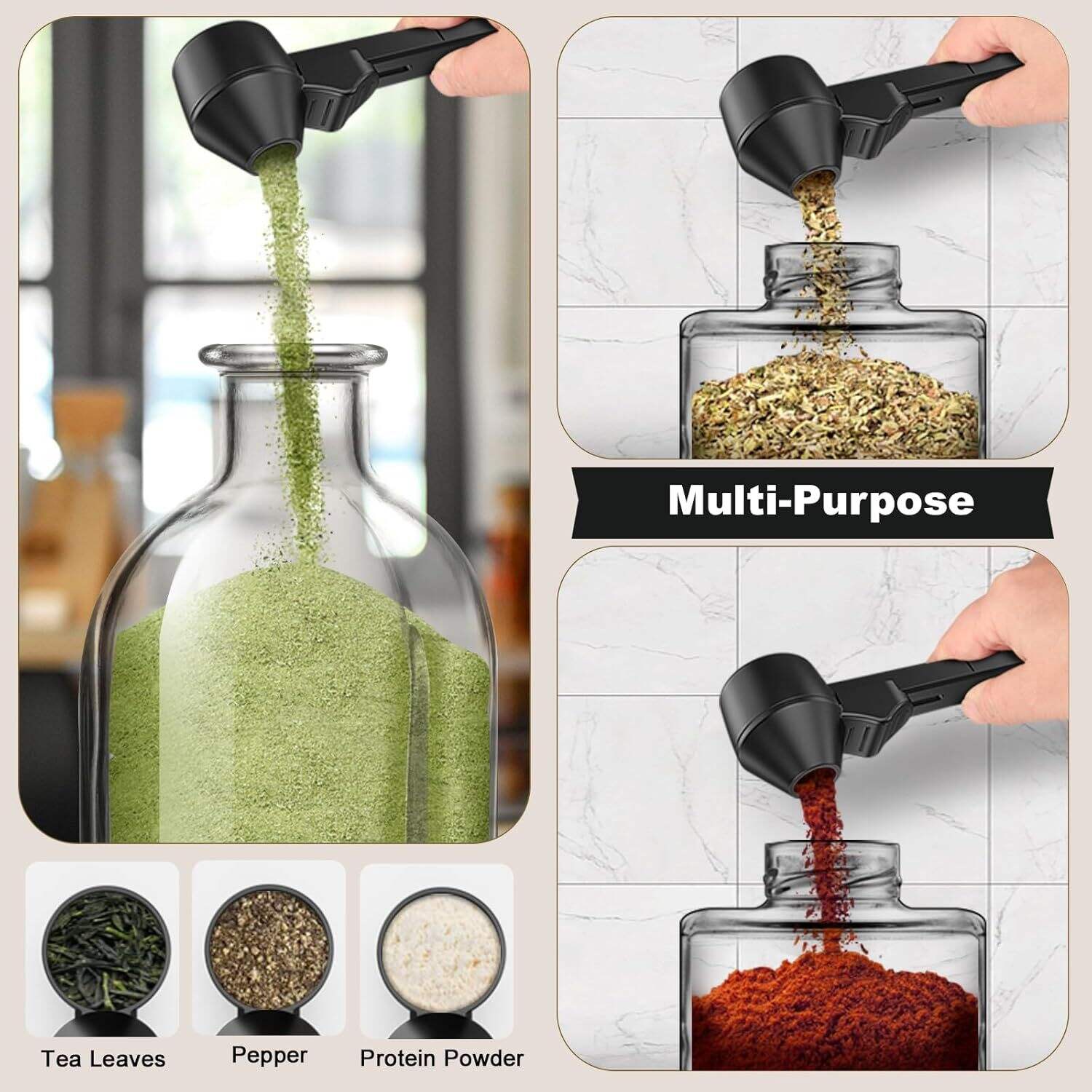 Multi-Purpose

Tea Leaves  
Pepper  
Protein Powder