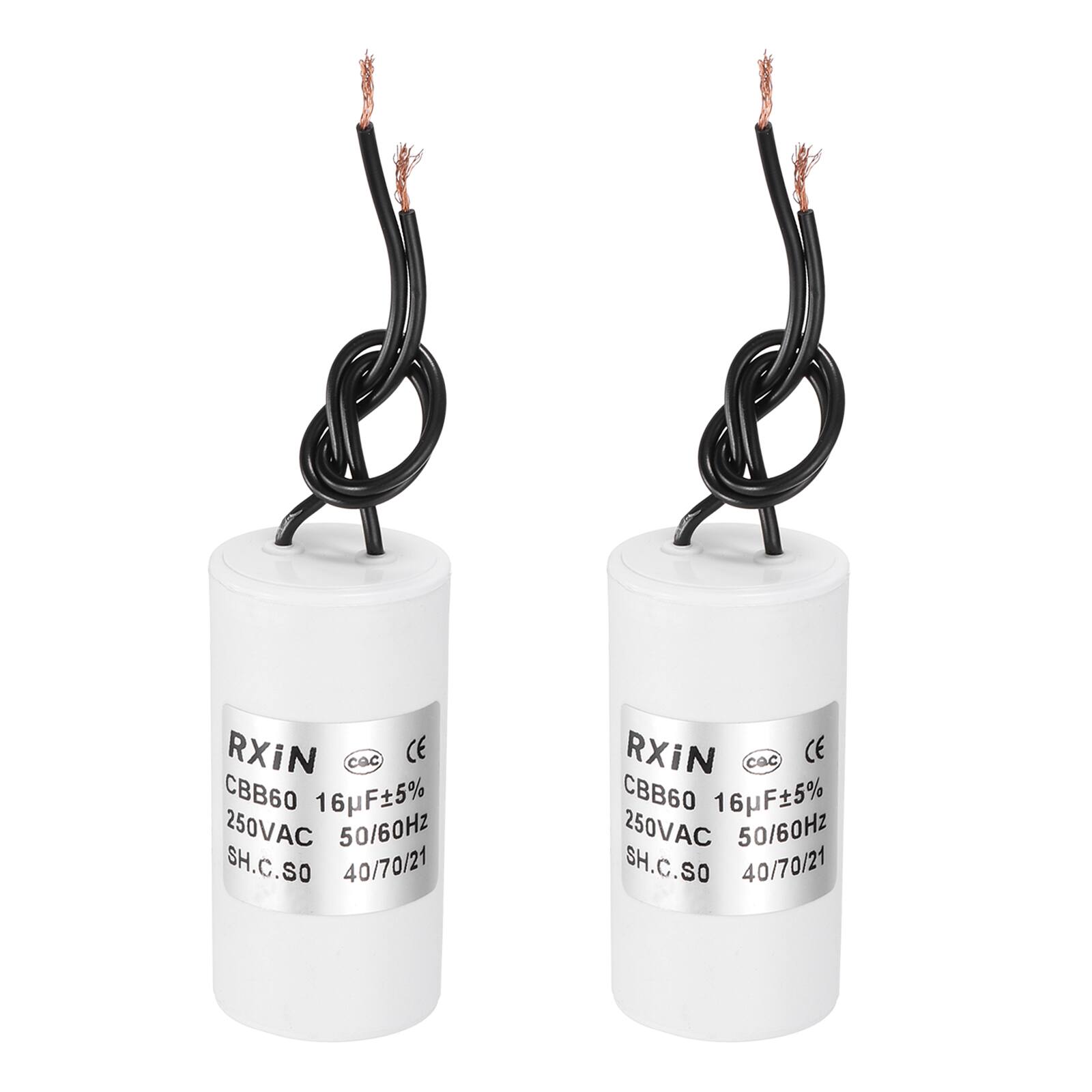 Unique Bargains - 2pcs 16uF CBB60 Running Capacitor, AC 250V Cylinder 2 Wire for Air Conditioner, Compressor, Washing Machine - White price history on PriceWatchPro