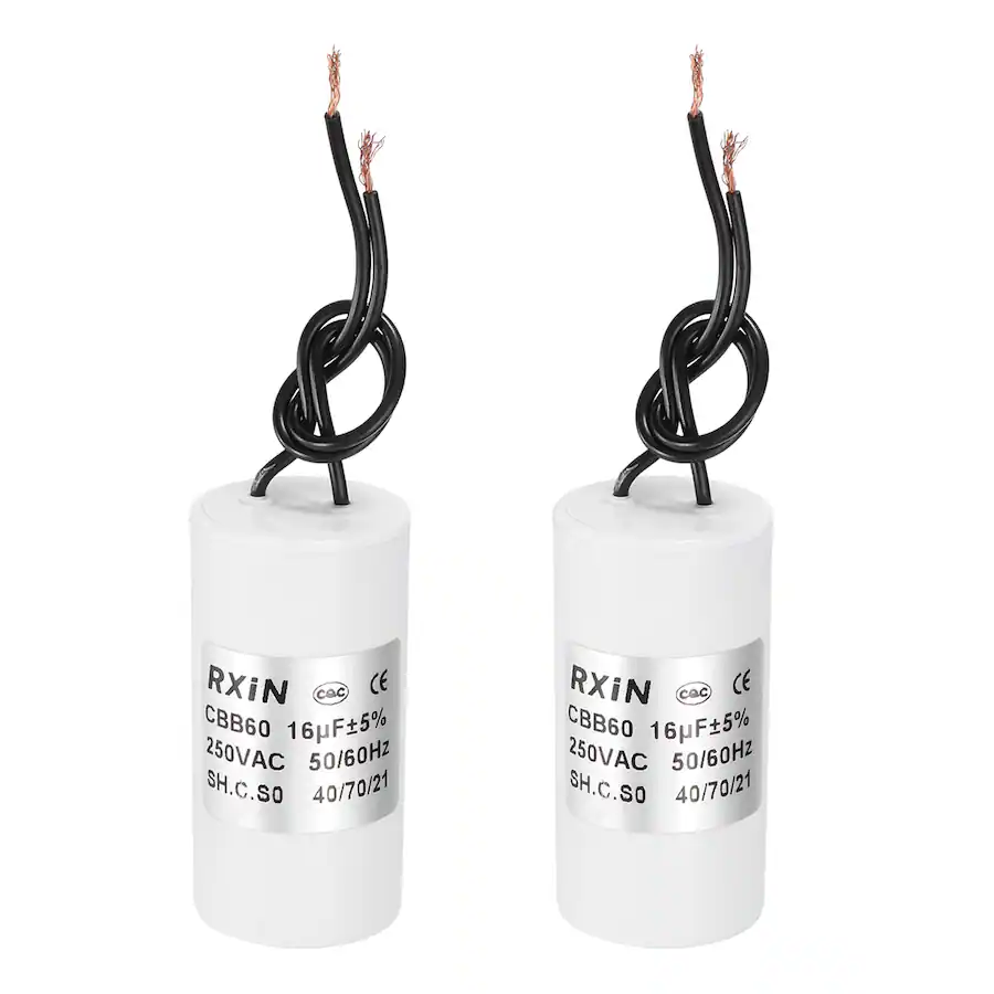 Azc Condensor Unique Bargains 2pcs 16uF CBB60 Running Capacitor, AC 250V Cylinder 2 ...