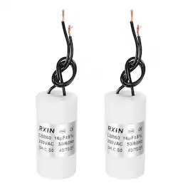 Unique Bargains - 2pcs 16uF CBB60 Running Capacitor, AC 250V Cylinder 2 Wire for Air Conditioner, Compressor, Washing Machine - White