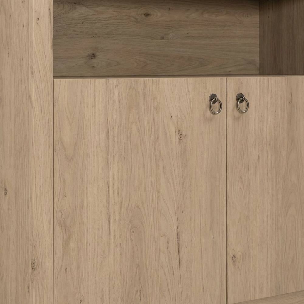 Alt View 1. FurniFact - Brown display cabinet, arched design, engineered wood construction, versatile - Brown.