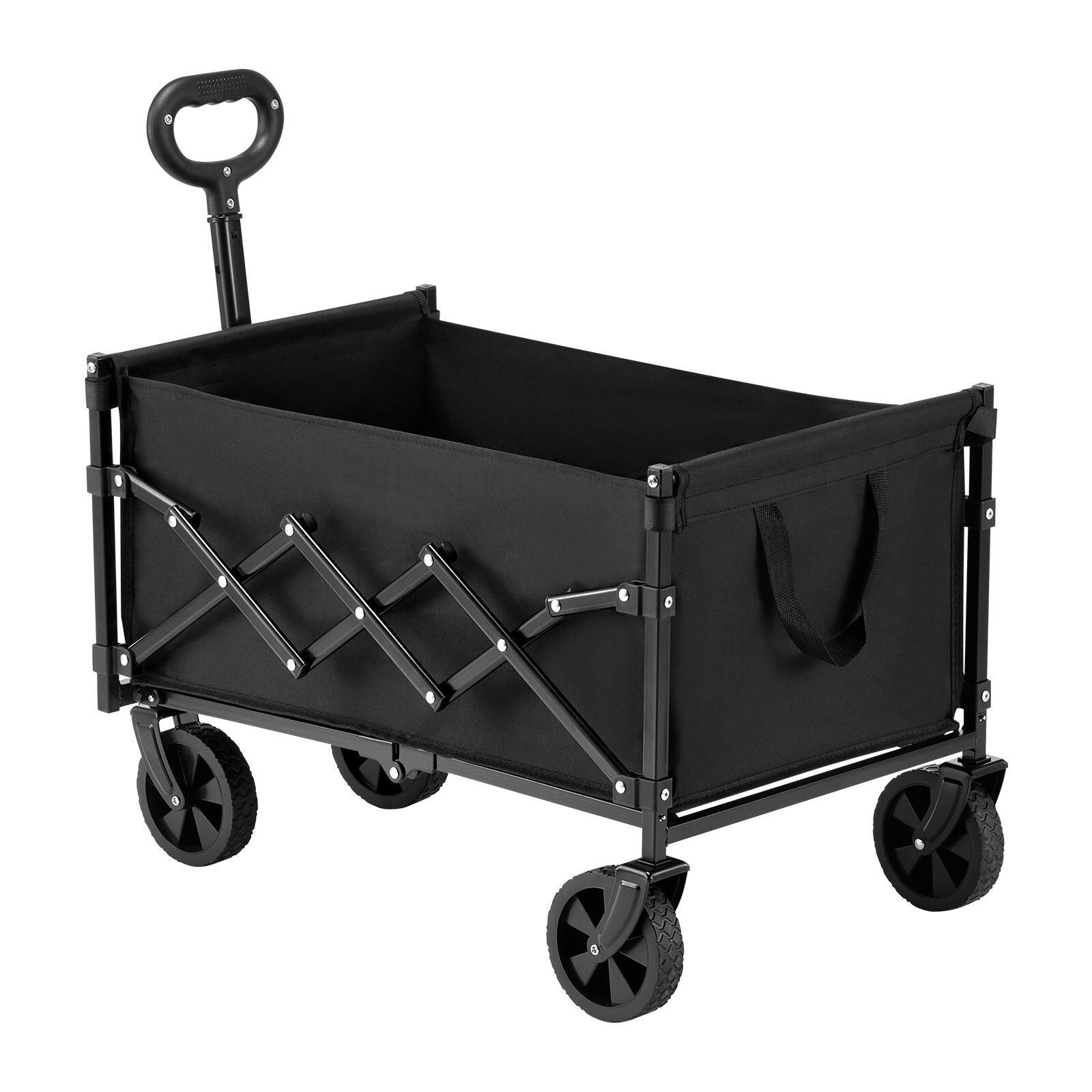 Alt View 4. Loheer - Loheer Collapsible Wagon Cart 120L 225lbs Heavy Duty Folding Outdoor Utility Camping Cart with All Terrain Wheels Black.