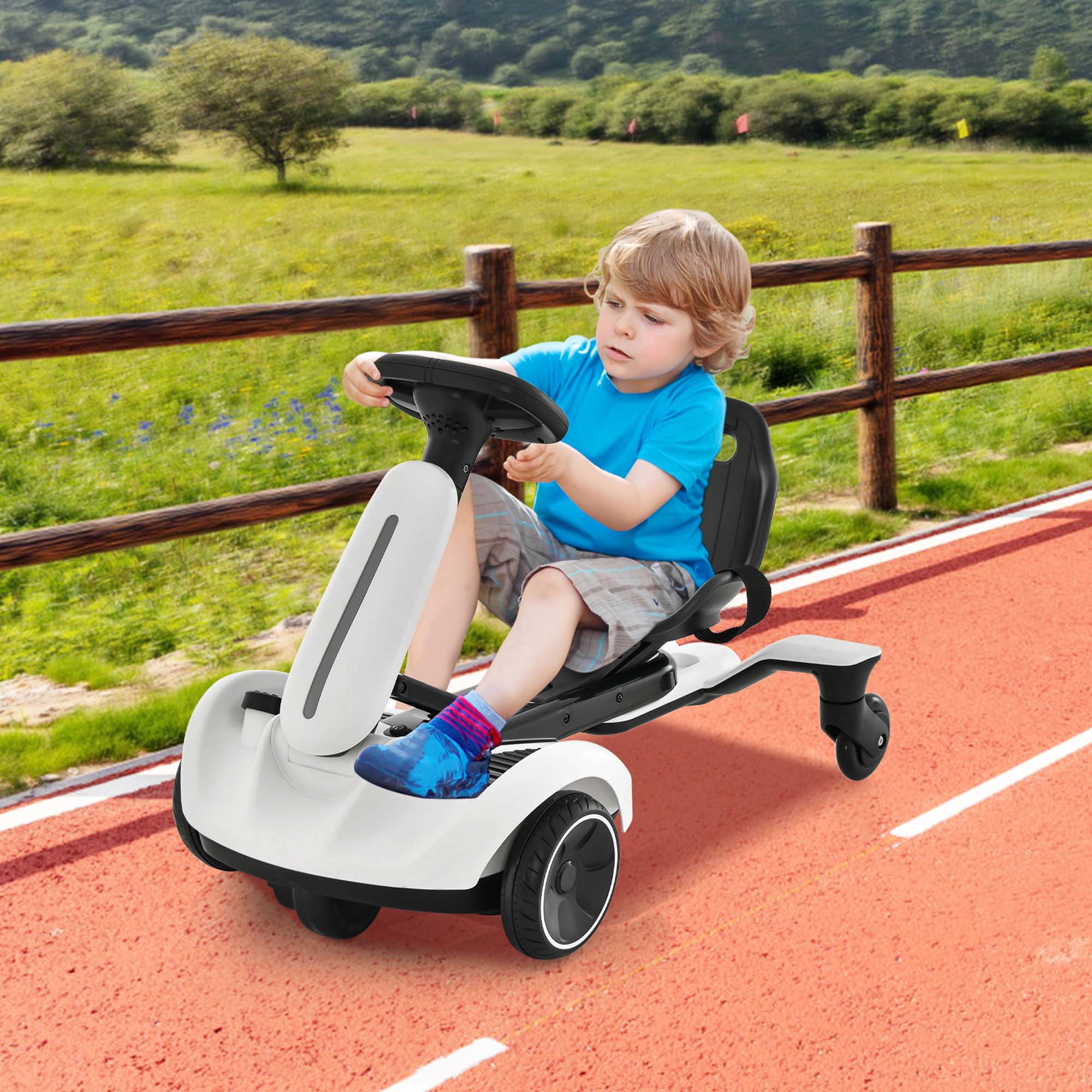 Alt View 1. Costway - Costway 6V Kids Ride On Drift Car Electric Drifting Go Kart for Kids with 360° Spin - White.