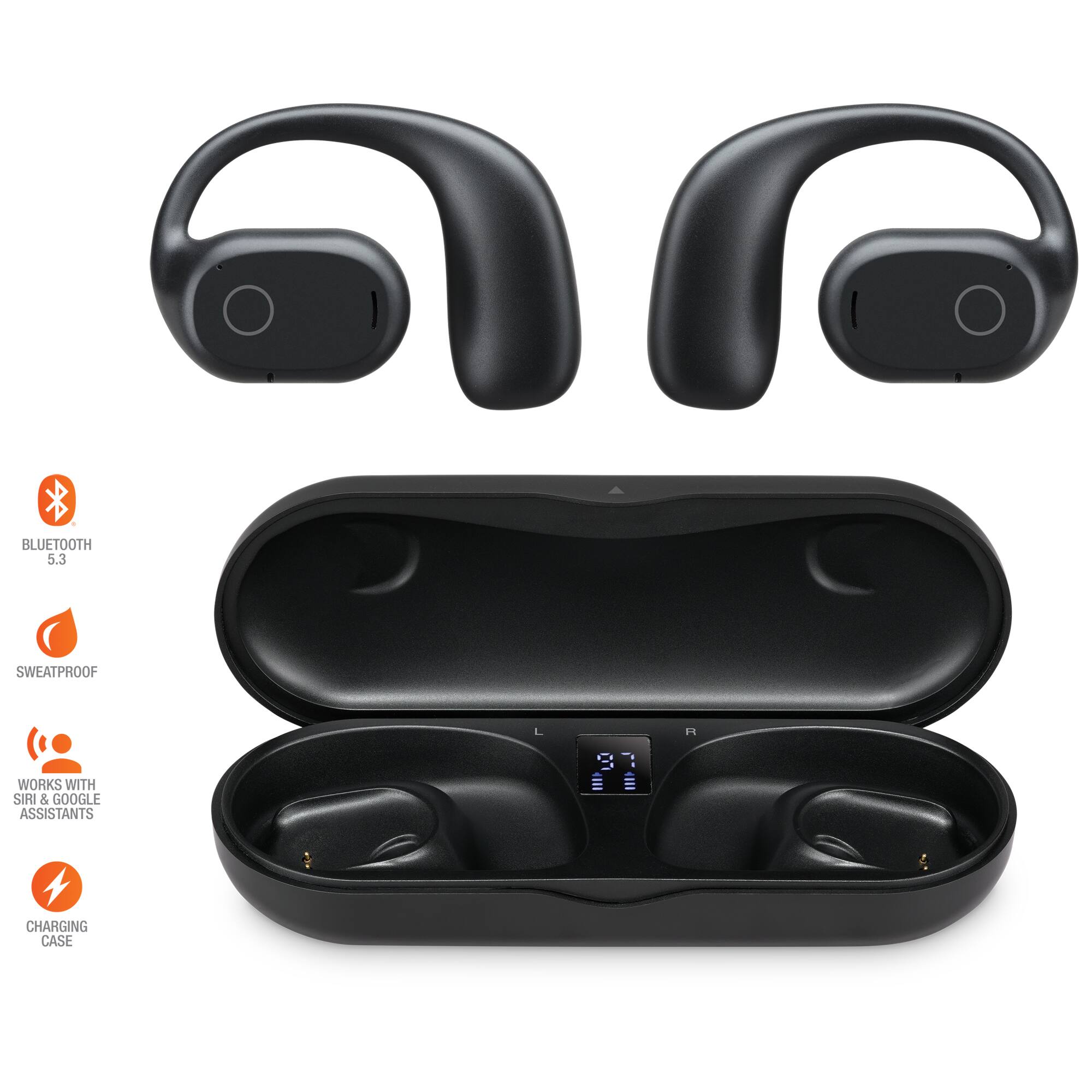 - Bluetooth 5.3
- Sweatproof
- Works with Siri & Google Assistants
- Charging Case