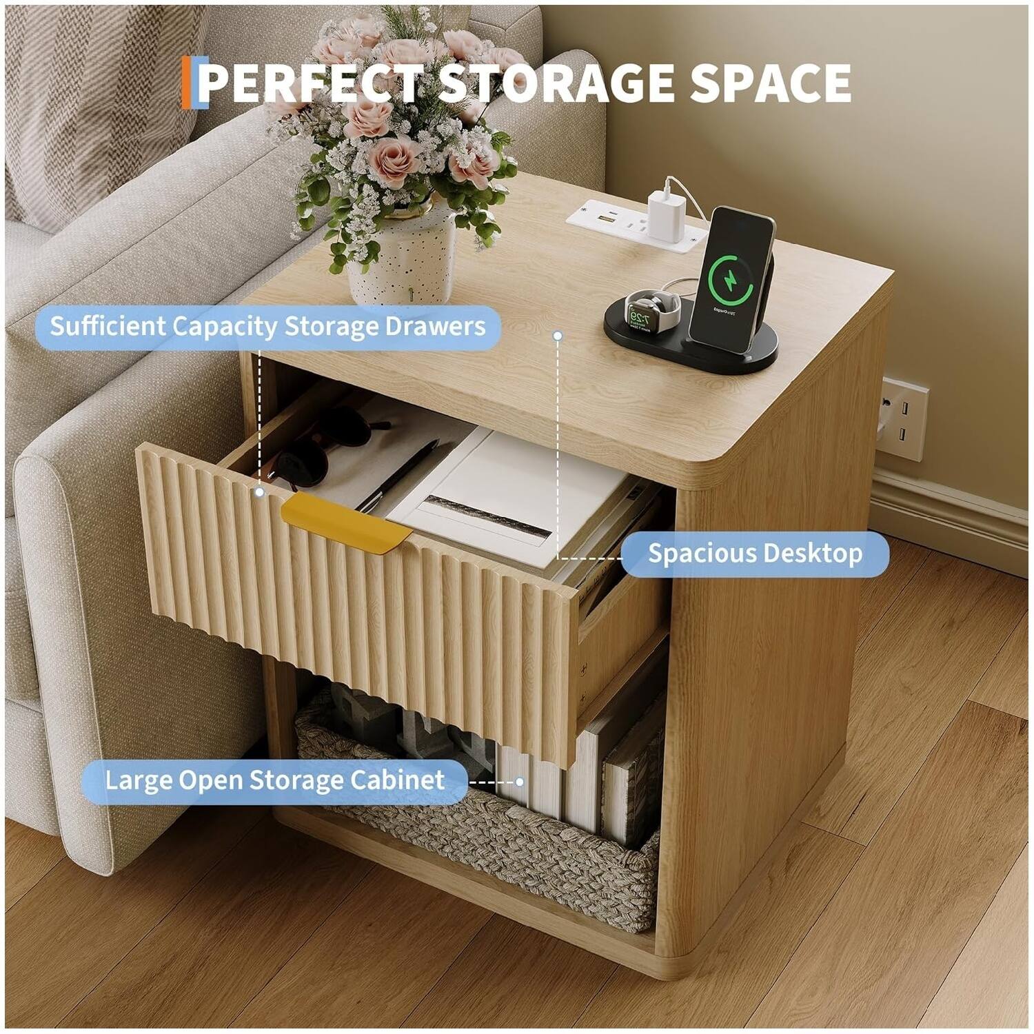 PERFECT STORAGE SPACE

- Sufficient Capacity Storage Drawers
- Spacious Desktop
- Large Open Storage Cabinet