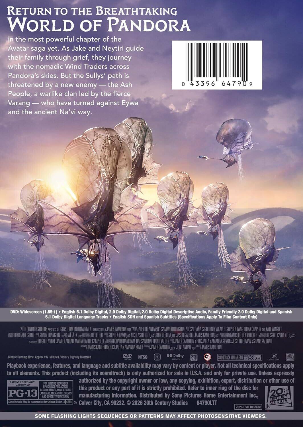 Alt View 1. Avatar: Fire and Ash   - DVD.