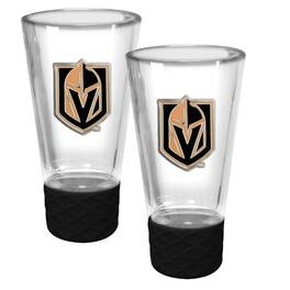 Great American Products - Vegas Golden Knights 2-Pack 4oz. Cheer Shot Set with Silicone Grip - Black