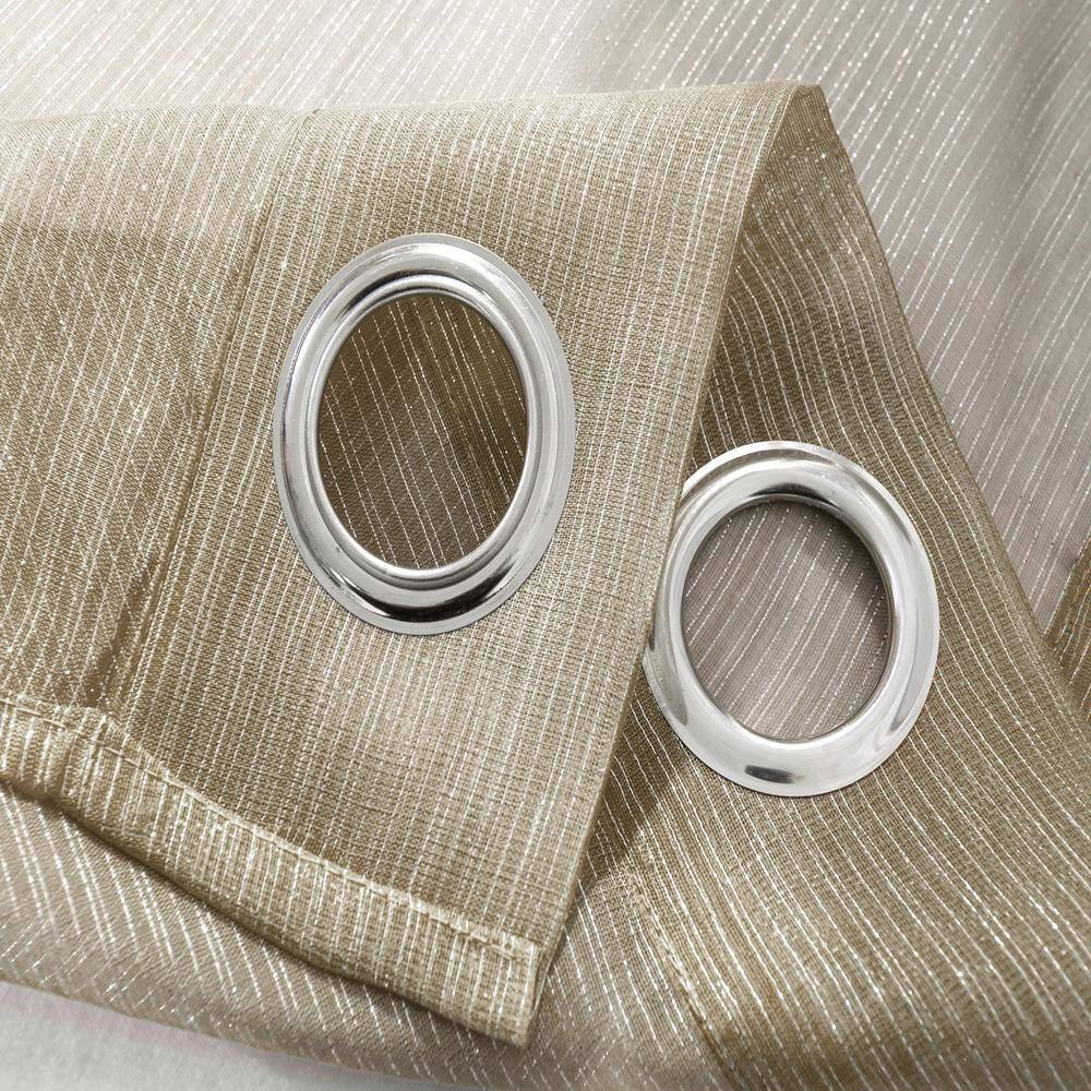 Left. RT Designers Collection - Stylish Taupe Lonnie Grommet Curtain Panel - 54x90" for Elegant Window Treatments - Taupe.