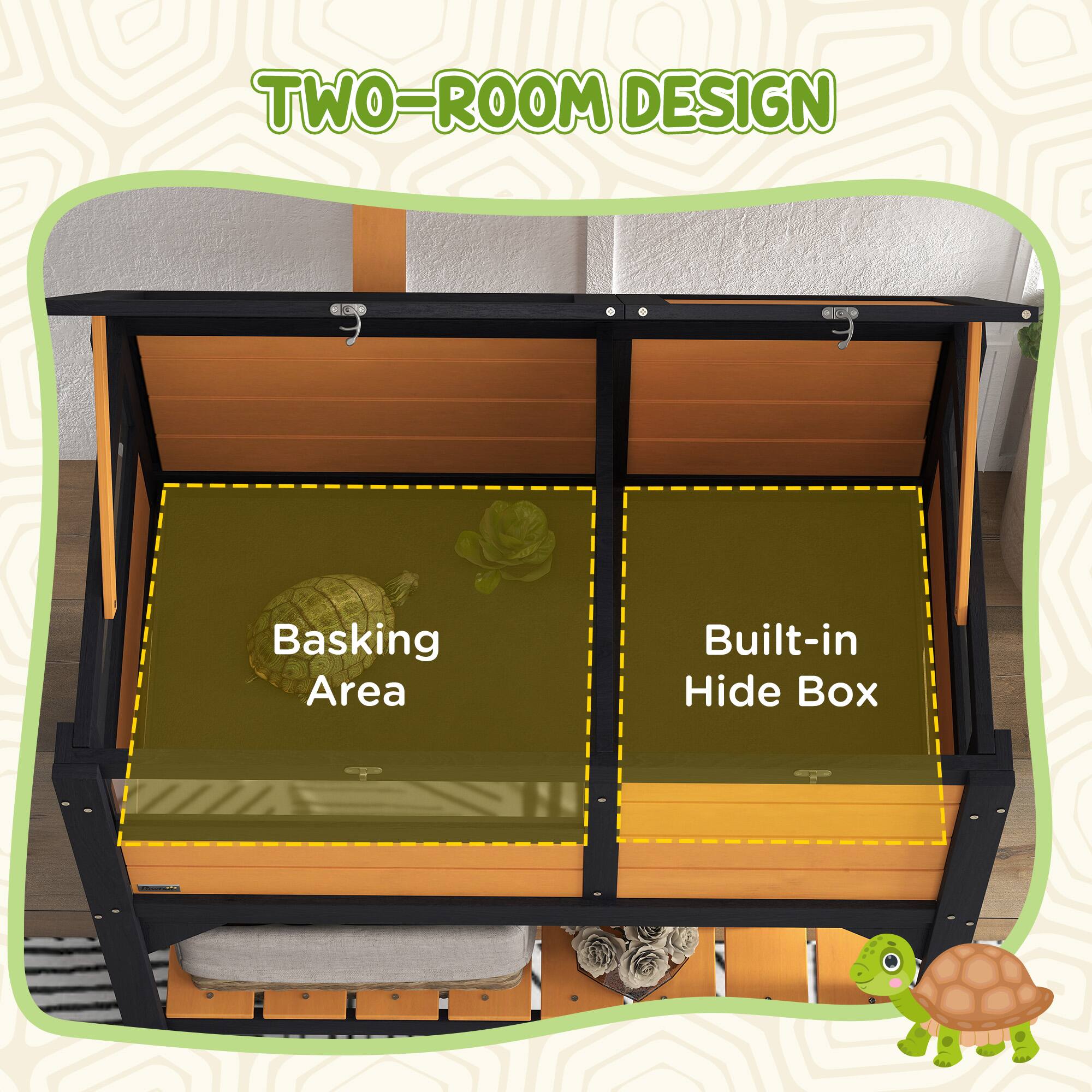 TWO-ROOM DESIGN

Basking Area

Built-in Hide Box