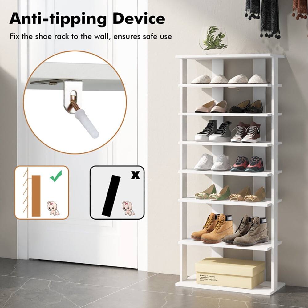 Anti-tipping Device  
Fix the shoe rack to the wall, ensures safe use