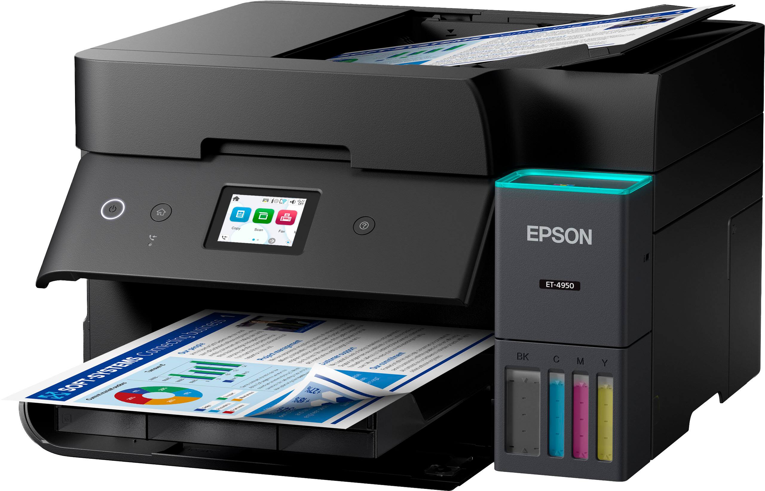 A 4 Caby Snan Fos EPSON ET-4950 coustess Connestine wpe SISTEAS  5OF SOFT -- hplo +27% 281 BK - - C M Y