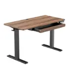 Front. HUANUO - Adjustable Standing Desk with Storage Drawer - 48″ x 24″ - Walnut.