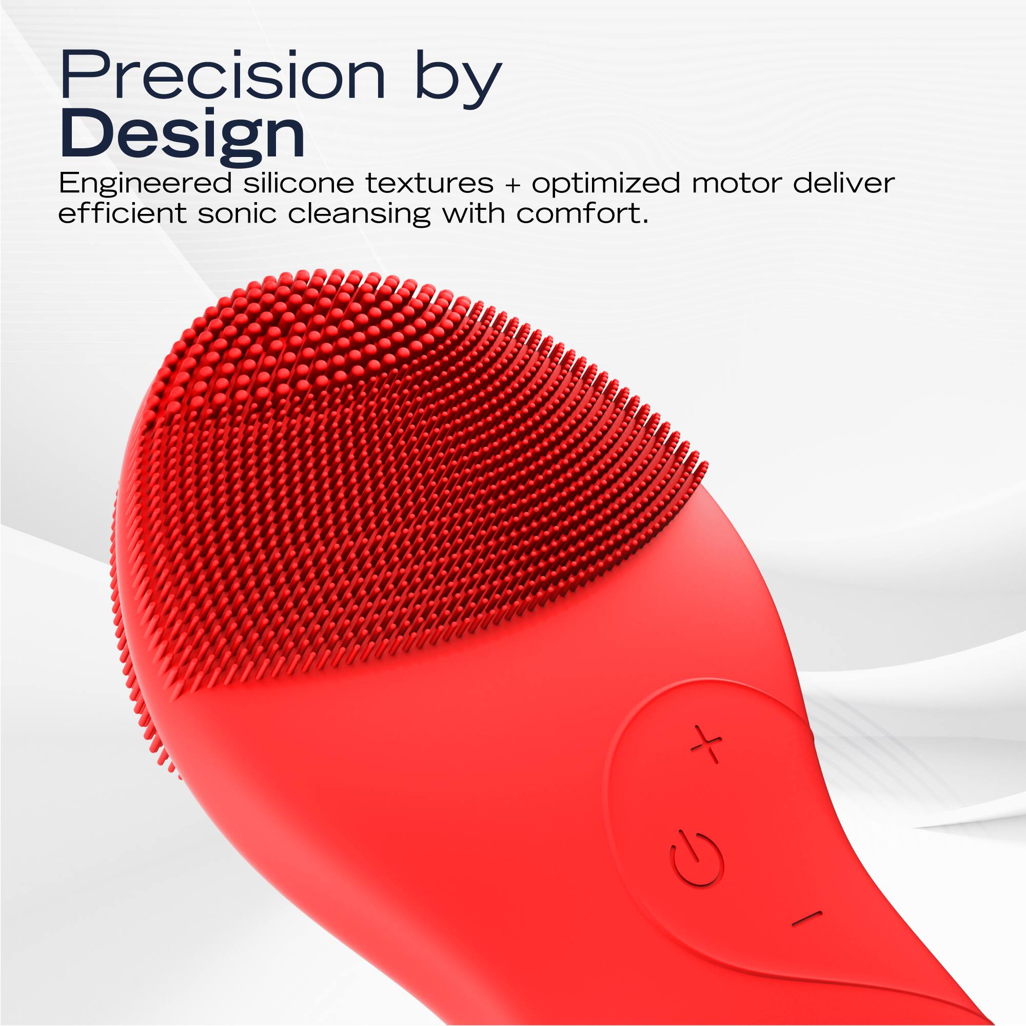 Precision by Design  
Engineered silicone textures + optimized motor deliver efficient sonic cleansing with comfort.
