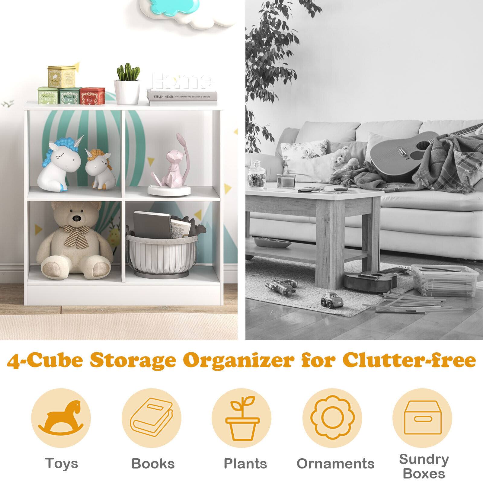 4-Cube Storage Organizer for Clutter-free

- Toys
- Books
- Plants
- Ornaments
- Sundry Boxes