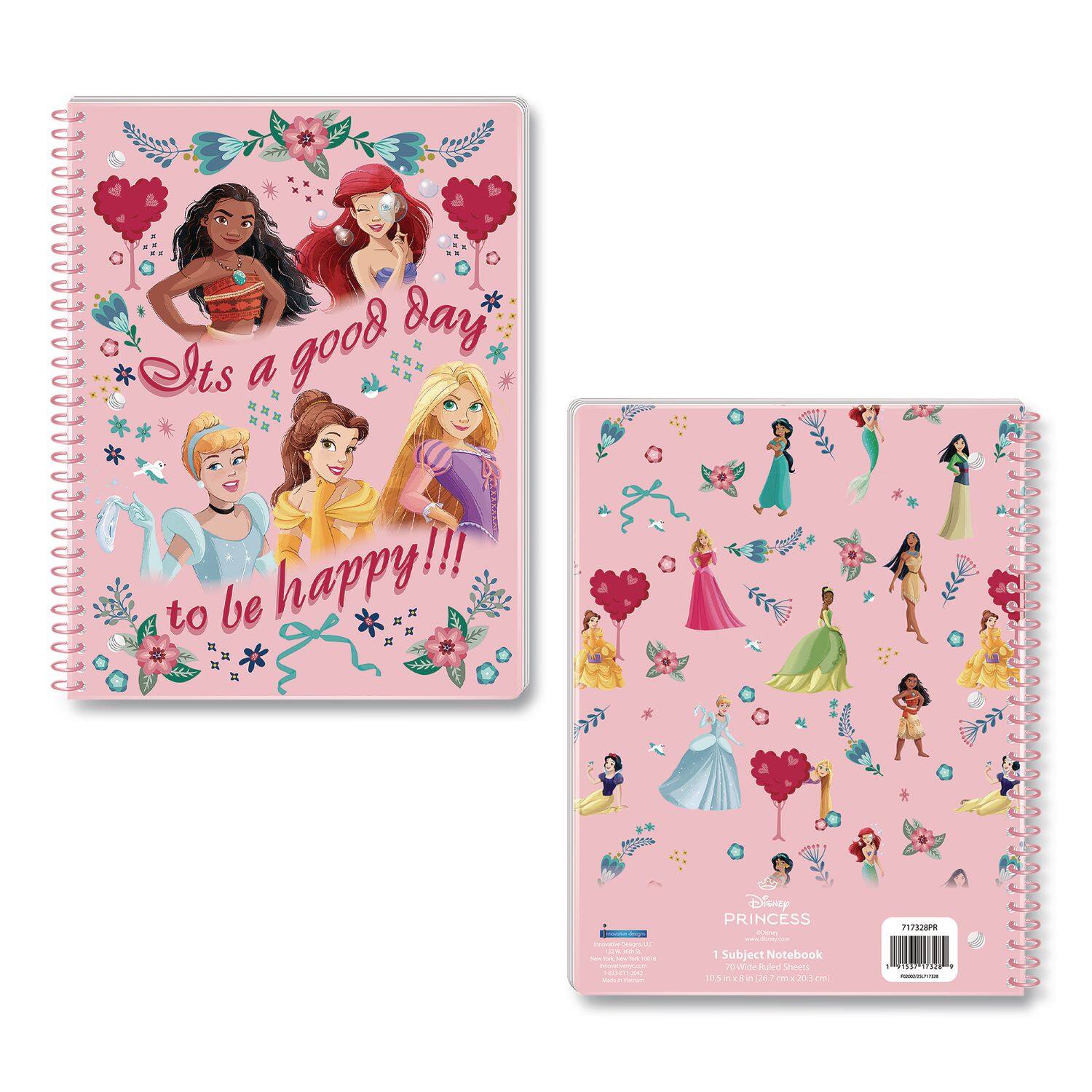Good day! It's a good day to be happy!!!

Disney PRINCESS - 717228P8  
1 Subject Notebook  
TE Wide Ruled  
Juets 104  
26 m 20 Im