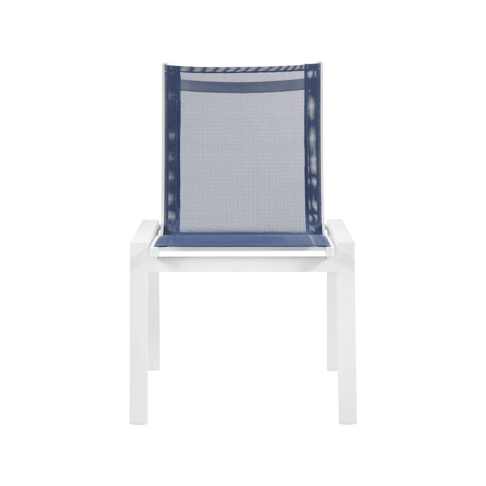 Left. Meridian Furniture - Nizuc Navy Mesh Water Resistant Fabric Outdoor Patio Dining Chair, Set of 2 - Navy Mesh Water Resistant Fabric.