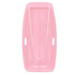 Best Choice Products - Kids Outdoor Plastic Toboggan Snow Sled Board w/ Pull Rope, Handles - 35in - Light Pink