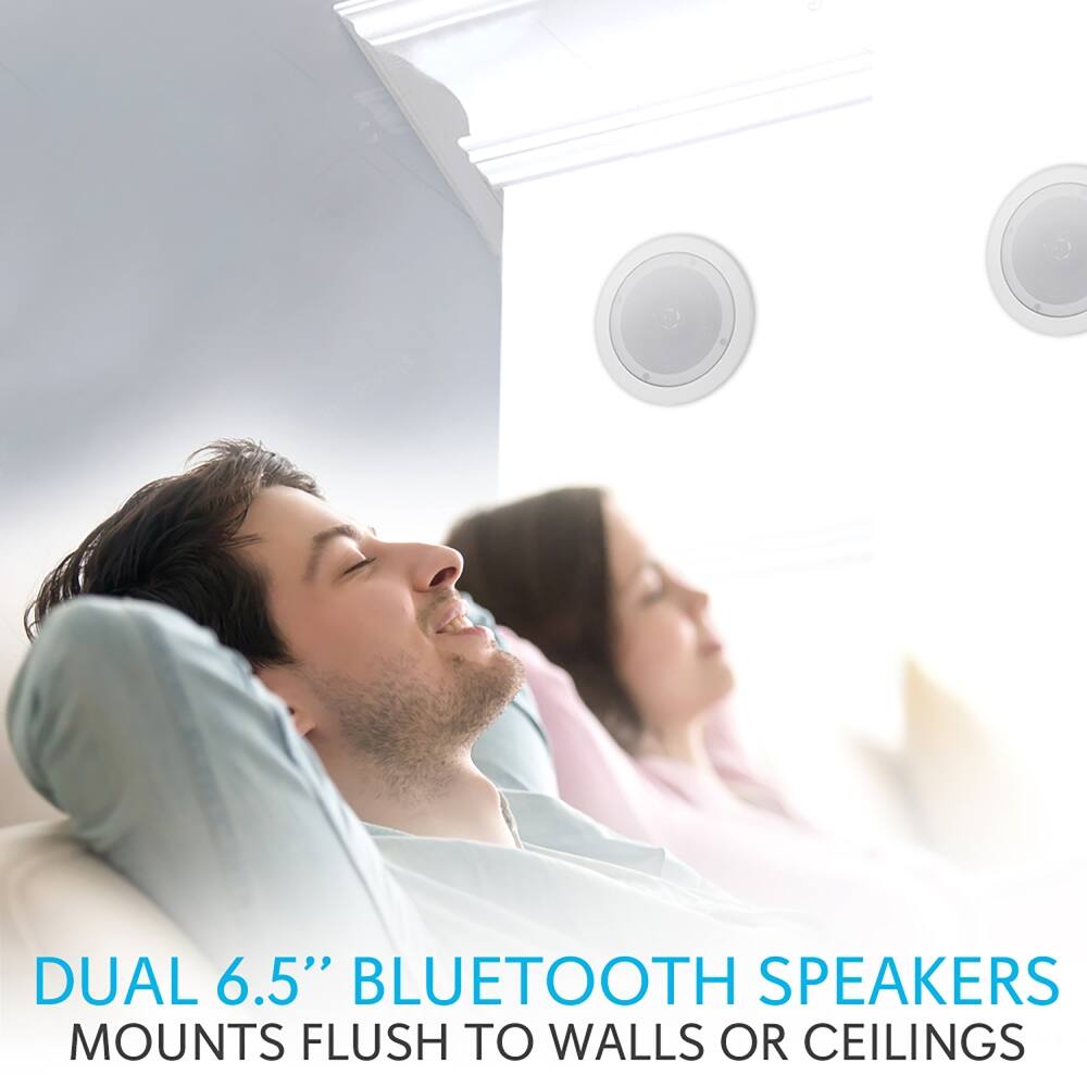 DUAL 6.5" BLUETOOTH SPEAKERS  
MOUNTS FLUSH TO WALLS OR CEILINGS