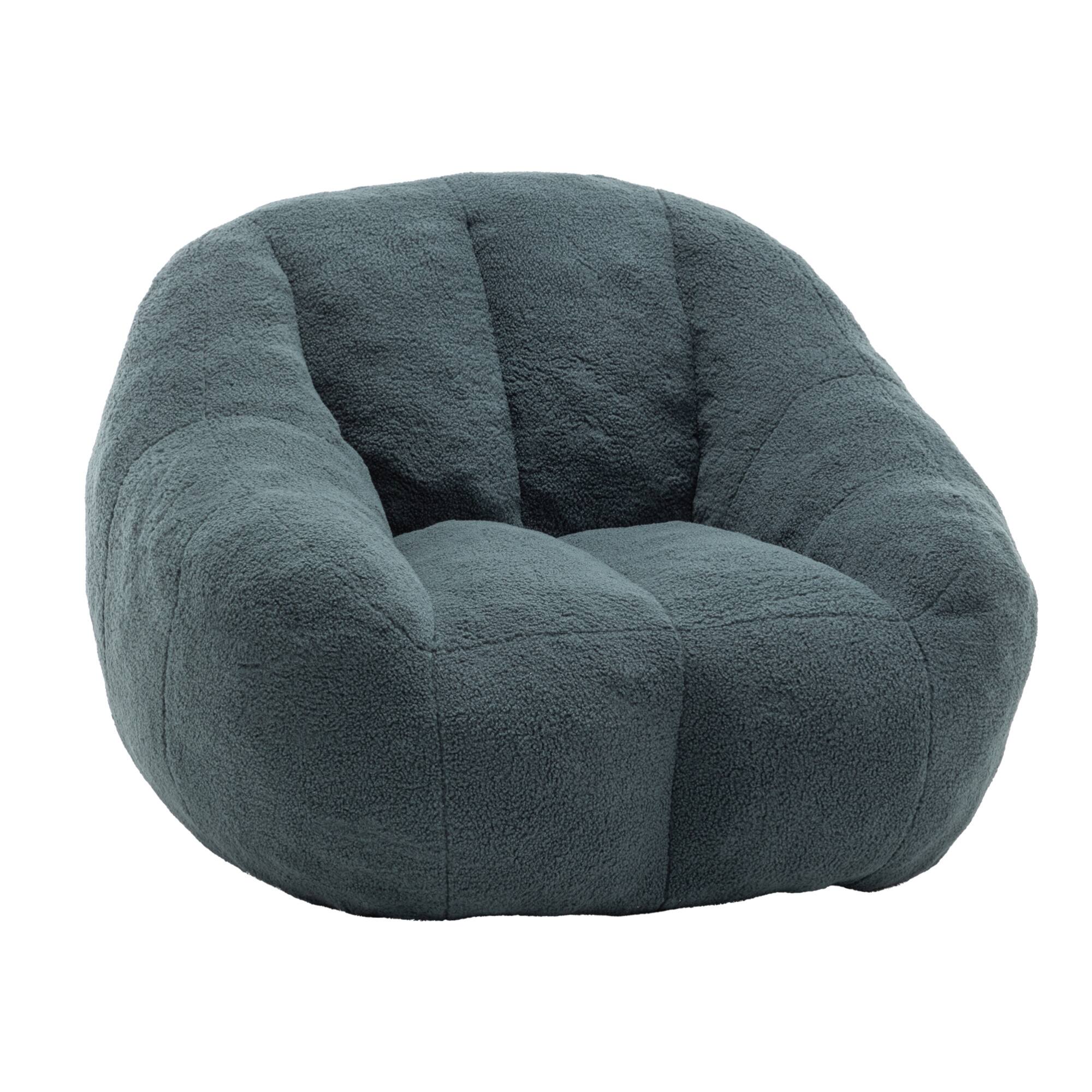 Alt View 10. GOODSILO - Large Faux Fur Bean Bag Chair with Memory Foam Filling for Ultimate Comfort and Support - Green.
