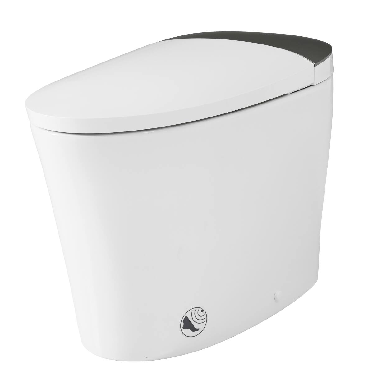 Alt View 7. Loheer - Loheer Elongated Smart Toilet with Bidet, ADA Comfort Height, Heated Seat and Dual Flush - Silver Grey and White.