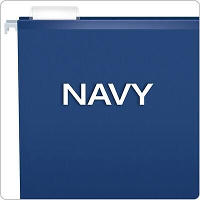 Alt View 2. Pendaflex - Reinforced Hanging File Folders, 1/5 Tab, Letter Size, 25/Box - Navy.